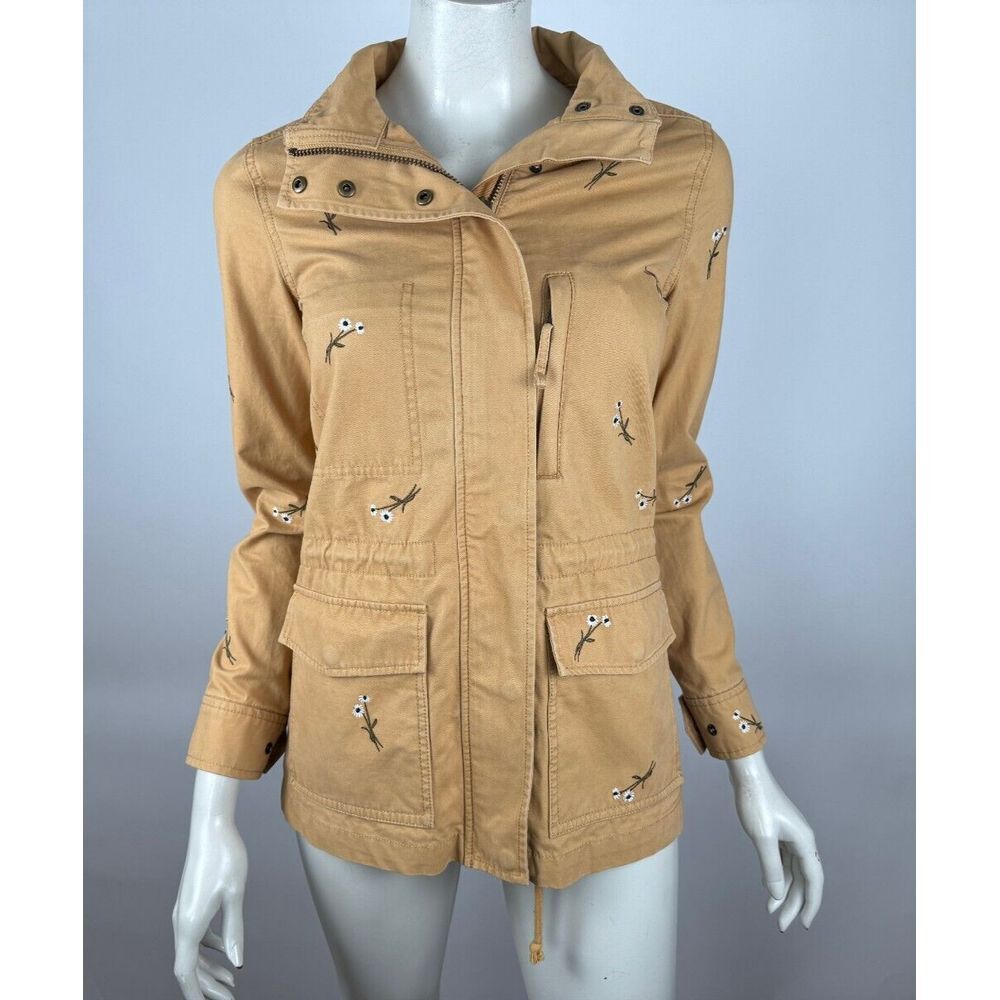 Madewell Embroidered Passage Jacket Women XS EUC $168 Pockets Cotton Full Zip